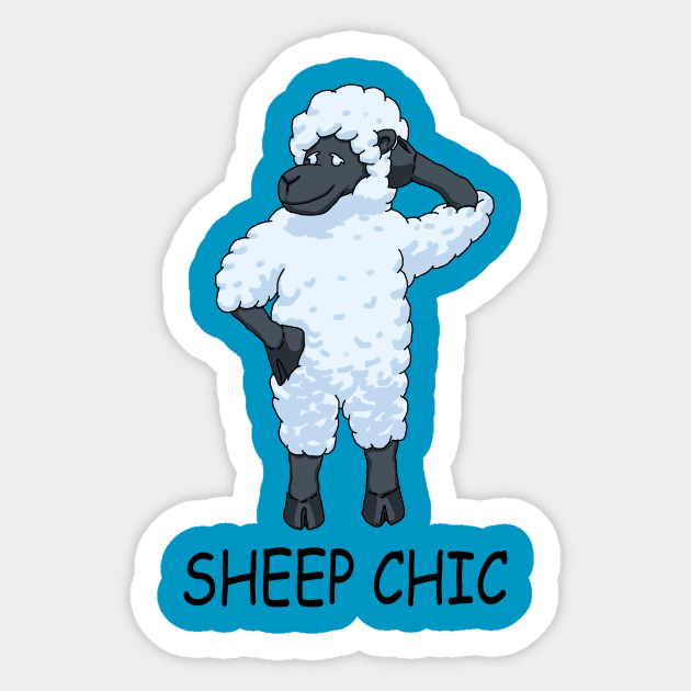 Sheep Chic Sticker by KColeman